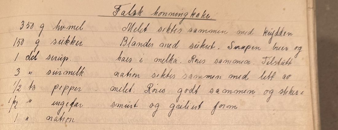 Falsk honningkake., Mors egen skrift
