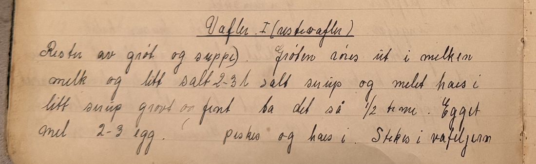 Vafler. I (restevafler), Mors egen skrift