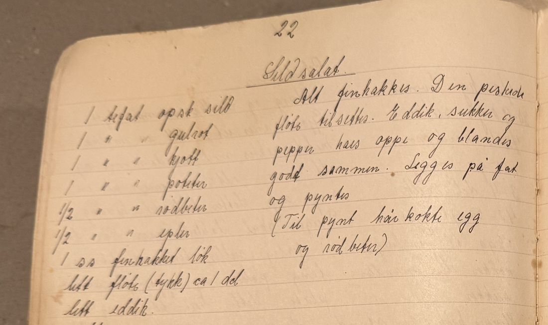 Sildsalat, Mors egen skrift