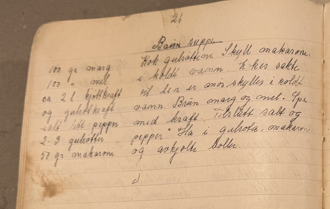 Brun suppe, Mors egen skrift