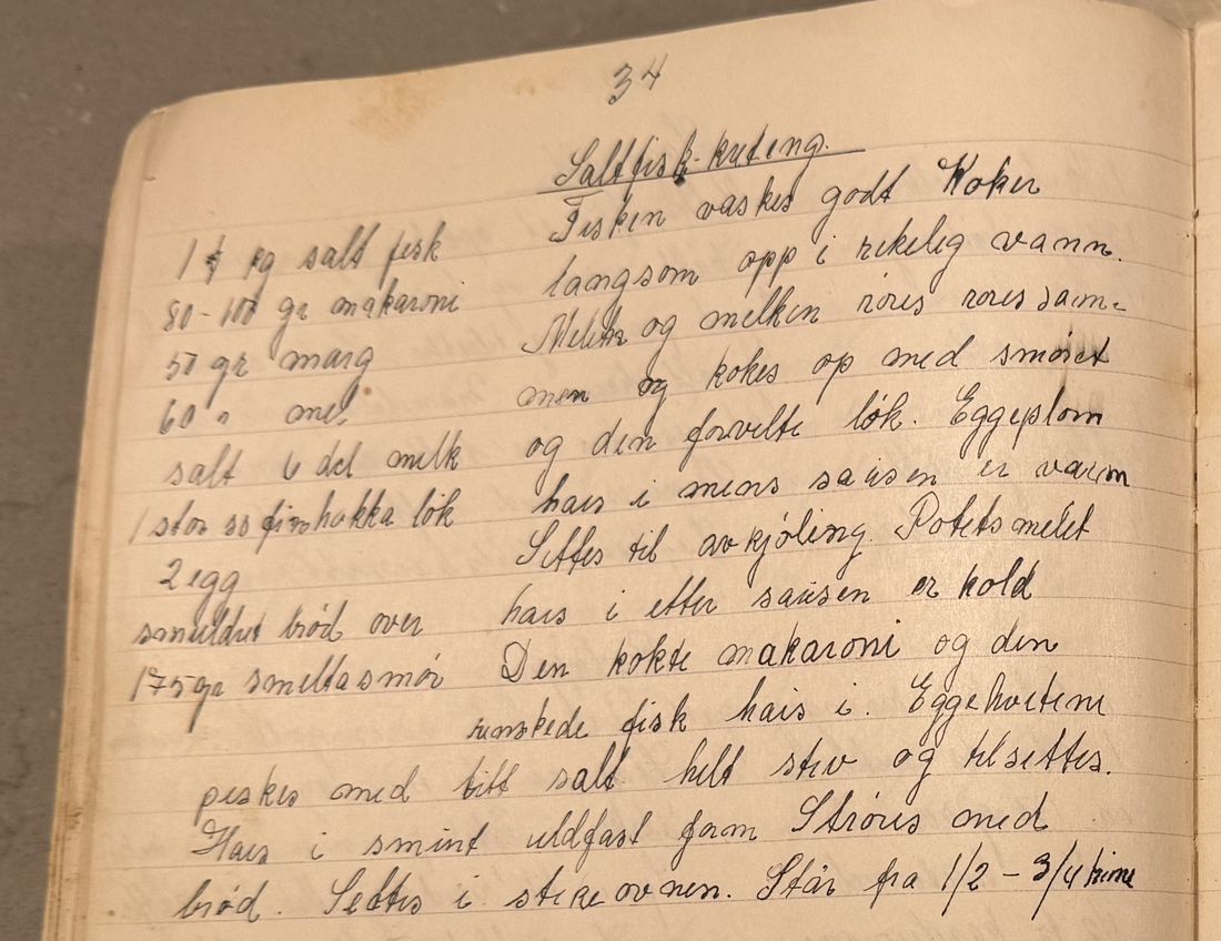Saltfisk-buding., Mors egen skrift
