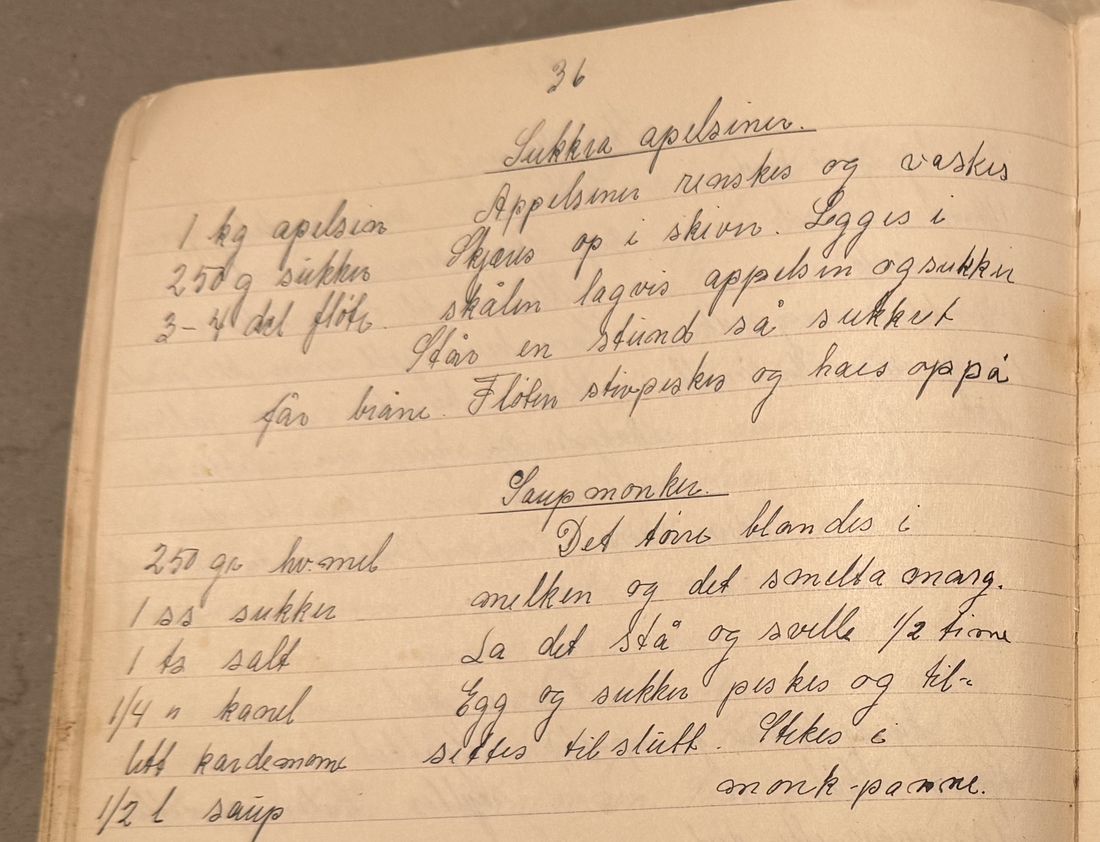 Sukkra apelsiner, Mors egen skrift