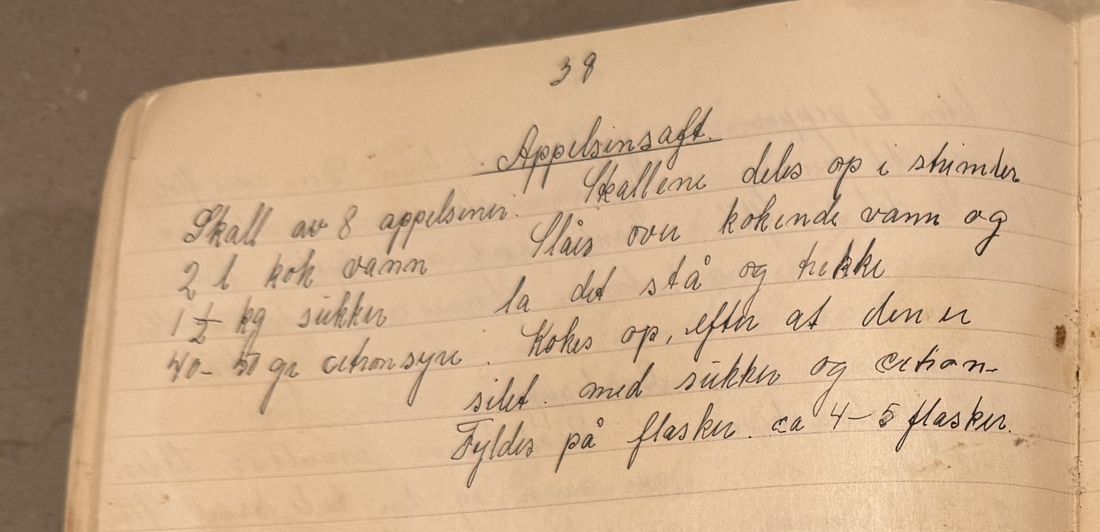 Appelsinsaft., Mors egen skrift
