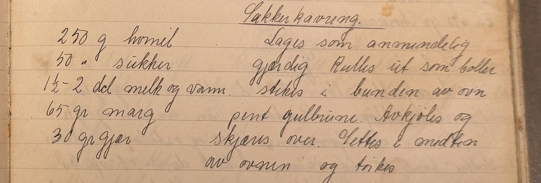 Sukkerkavring., Mors egen skrift