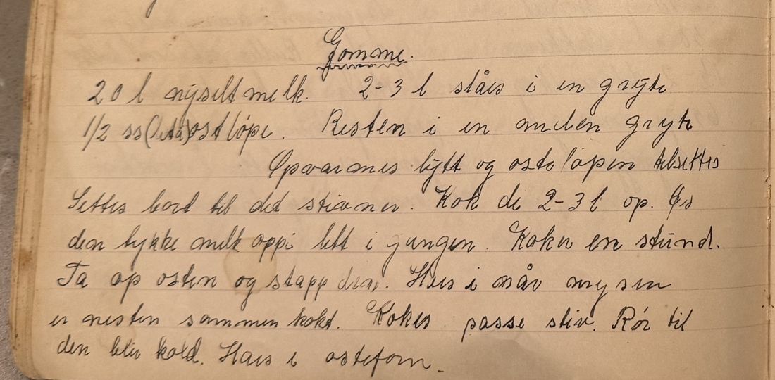 Gomme., Mors egen skrift