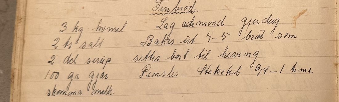 Finbrød., Mors egen skrift