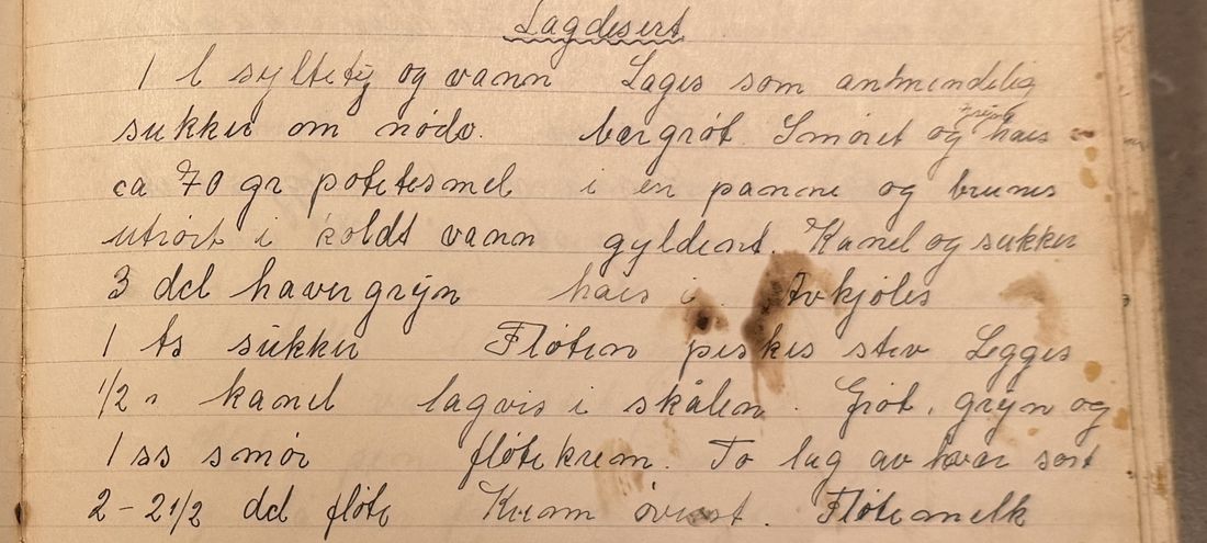 Lagdesert, Mors egen skrift