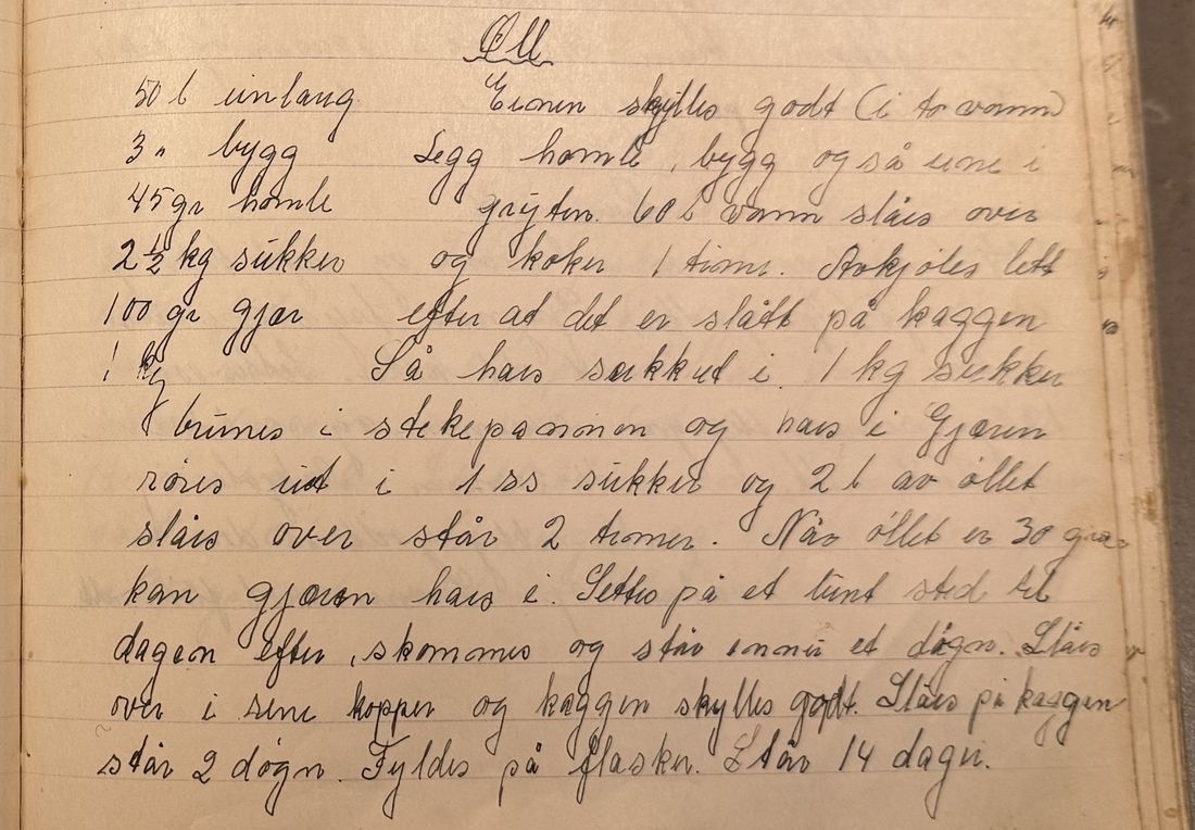 Øl, Mors egen skrift