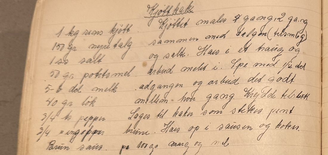 Kjøttkake, Mors egen skrift