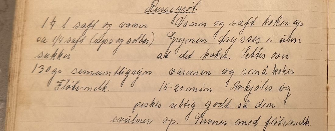 Russegrøt, Mors egen skrift