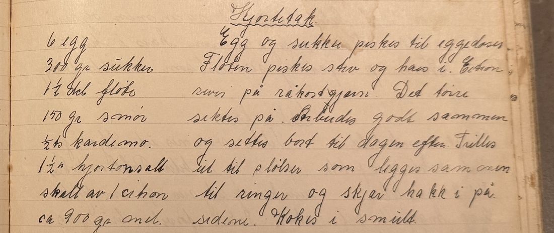 Hjortetak, Mors egen skrift