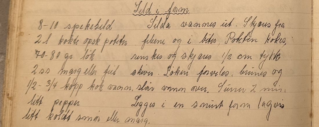 Sild i form, Mors egen skrift