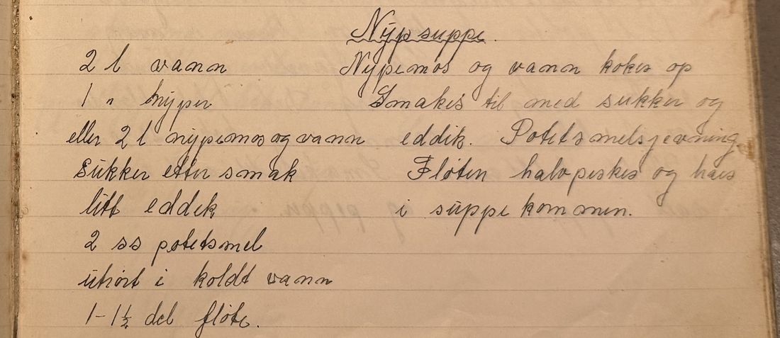 Nypsuppe., Mors egen skrift