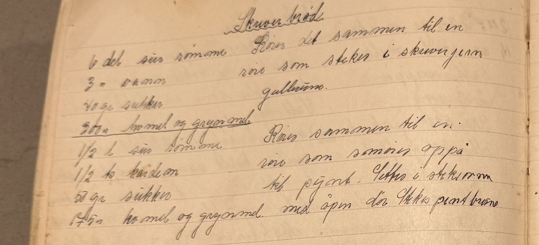 Skuverbrød., Mors egen skrift