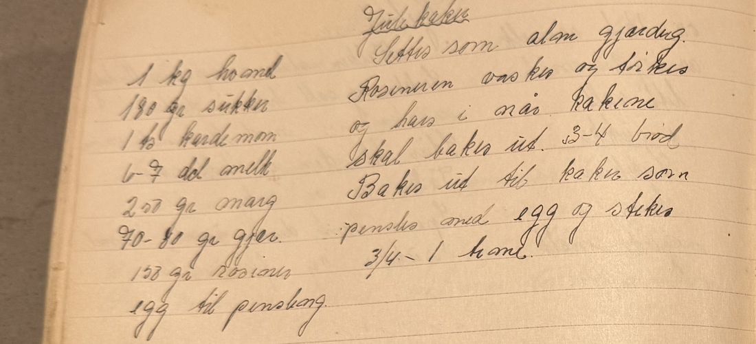 Julekake, Mors egen skrift