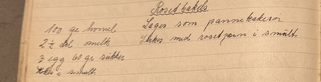 Roset bakels., Mors egen skrift