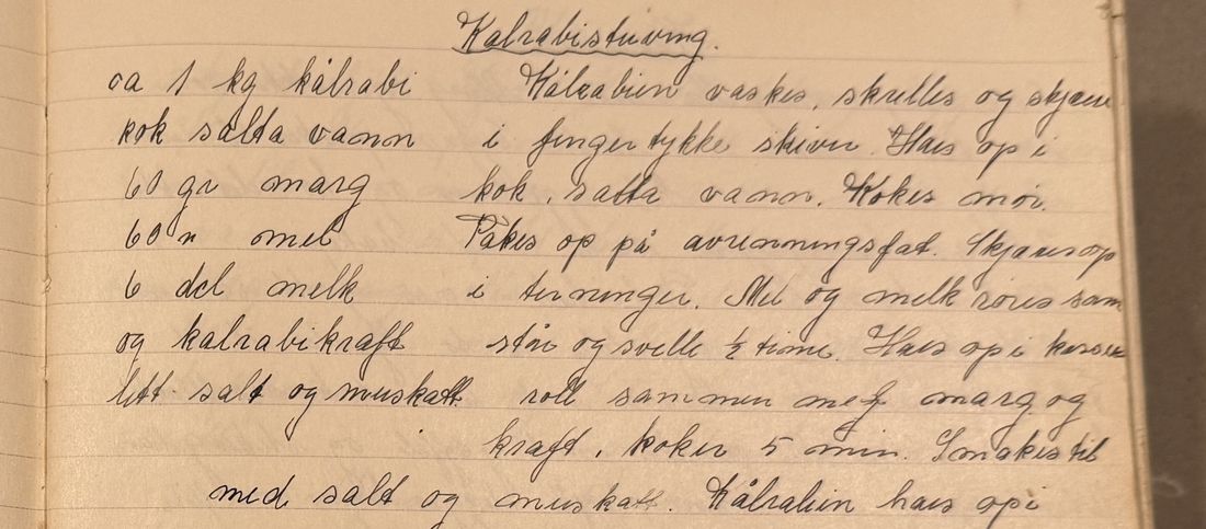 Kålrabistuvning., Mors egen skrift