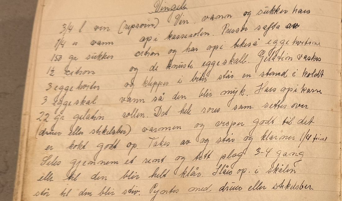 Vingele, Mors egen skrift