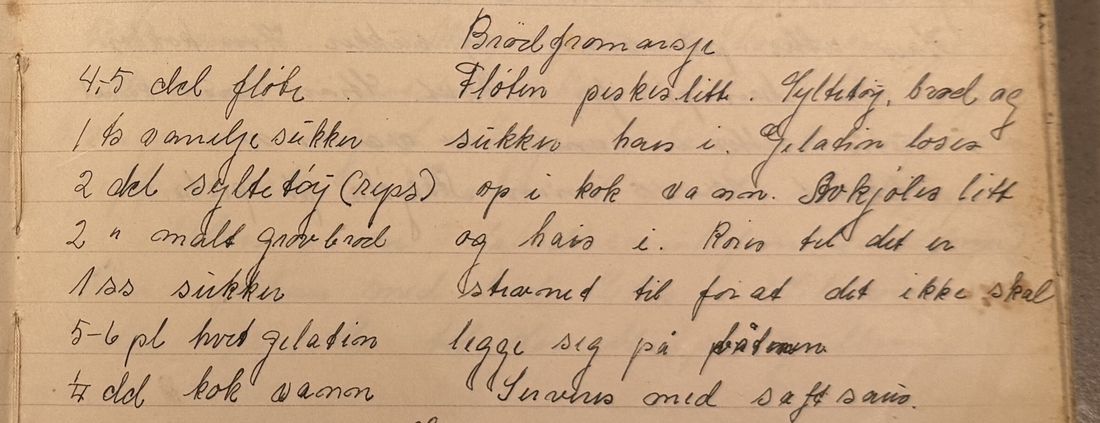Brødfromasje, Mors egen skrift