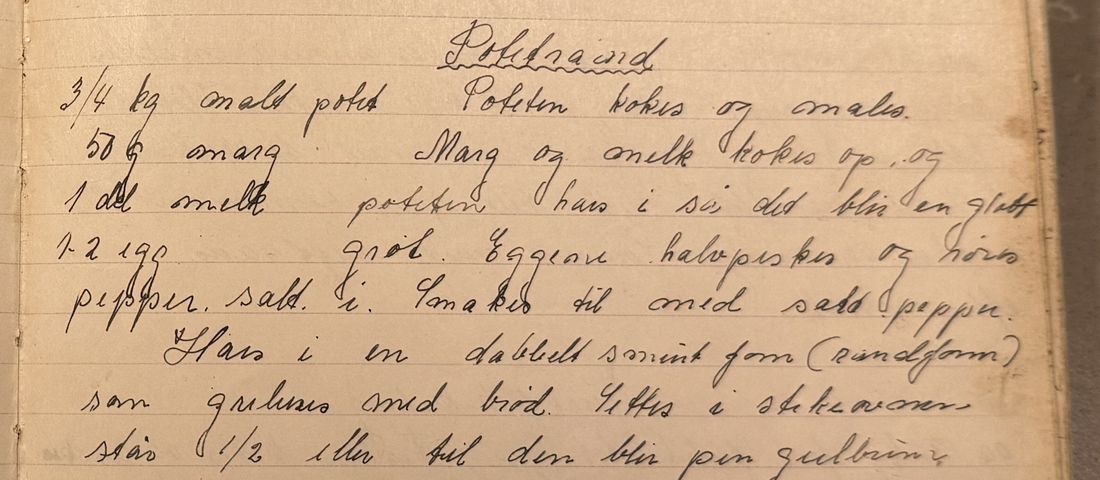 Potetrand, Mors egen skrift