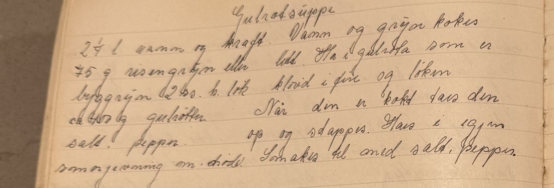 Gulrotsuppe, Mors egen skrift