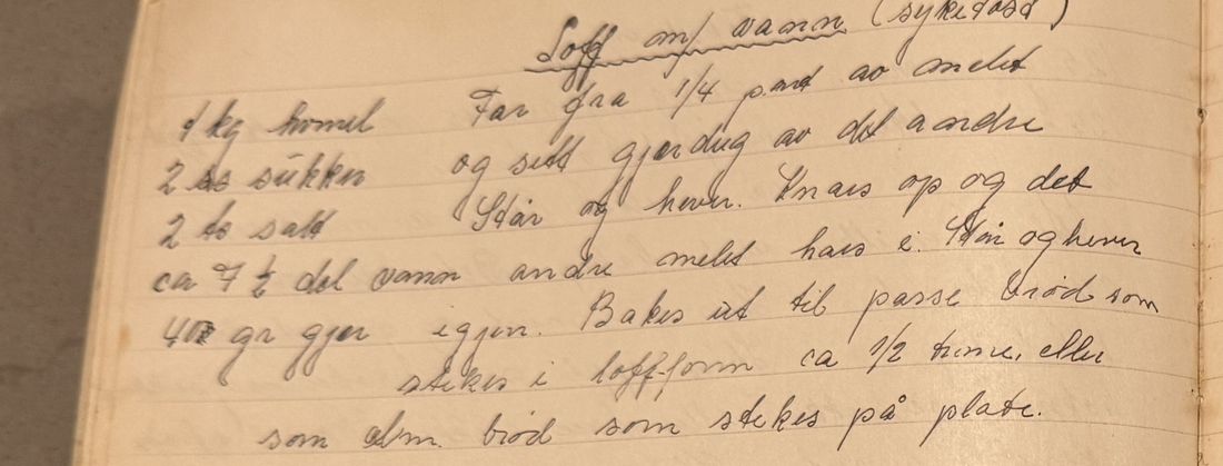 Loff m/ vann (sykekost), Mors egen skrift