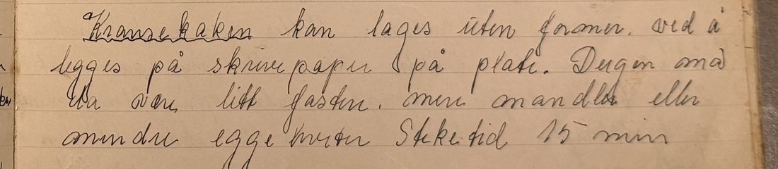 Kransekaken, Mors egen skrift