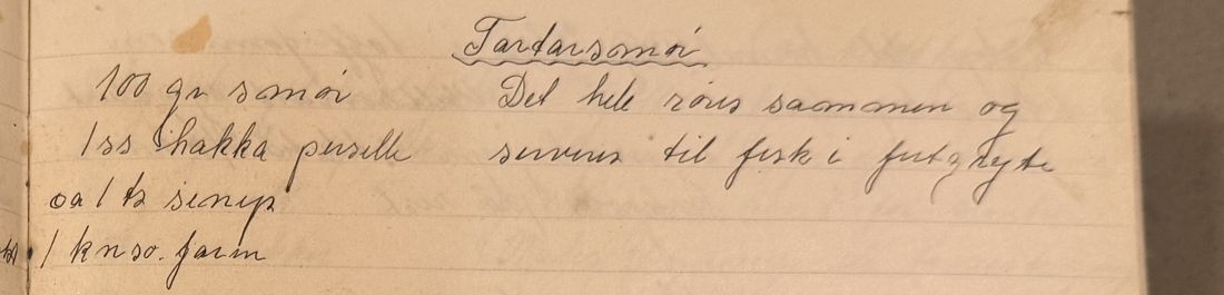 Tartarsmør., Mors egen skrift