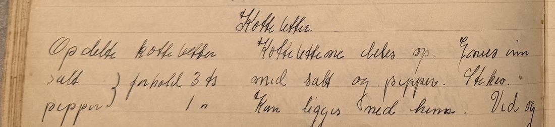 Kotteletter., Mors egen skrift