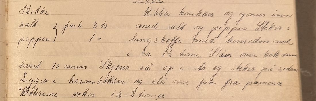 Ribbe, Mors egen skrift
