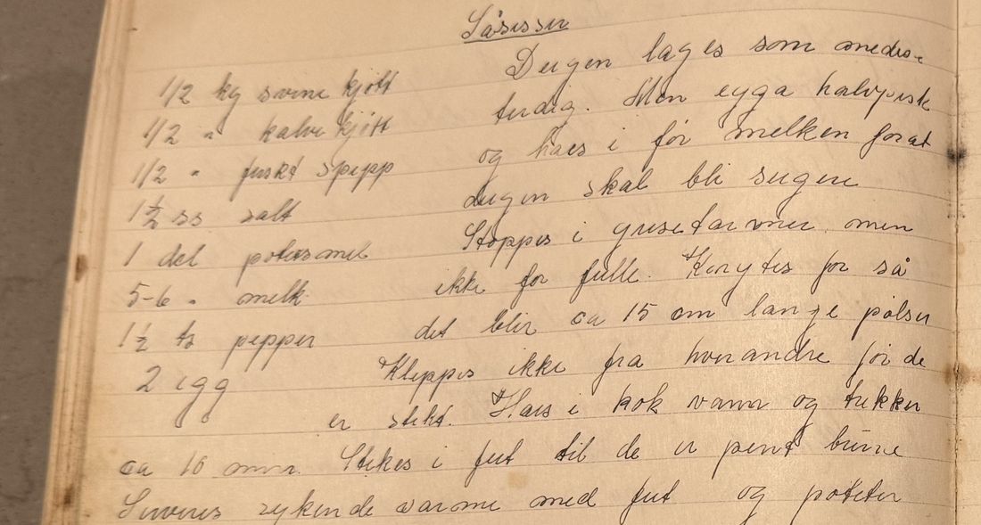Sosisser, Mors egen skrift