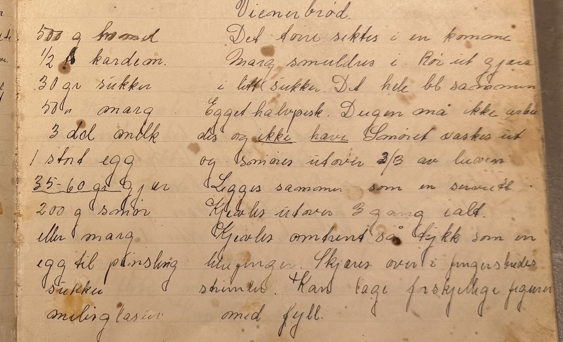 Vienerbrød., Mors egen skrift