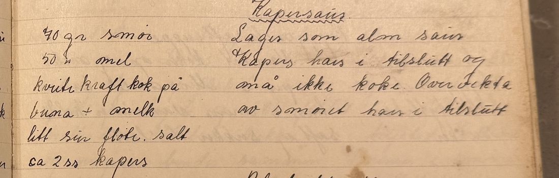 Kapersaus., Mors egen skrift