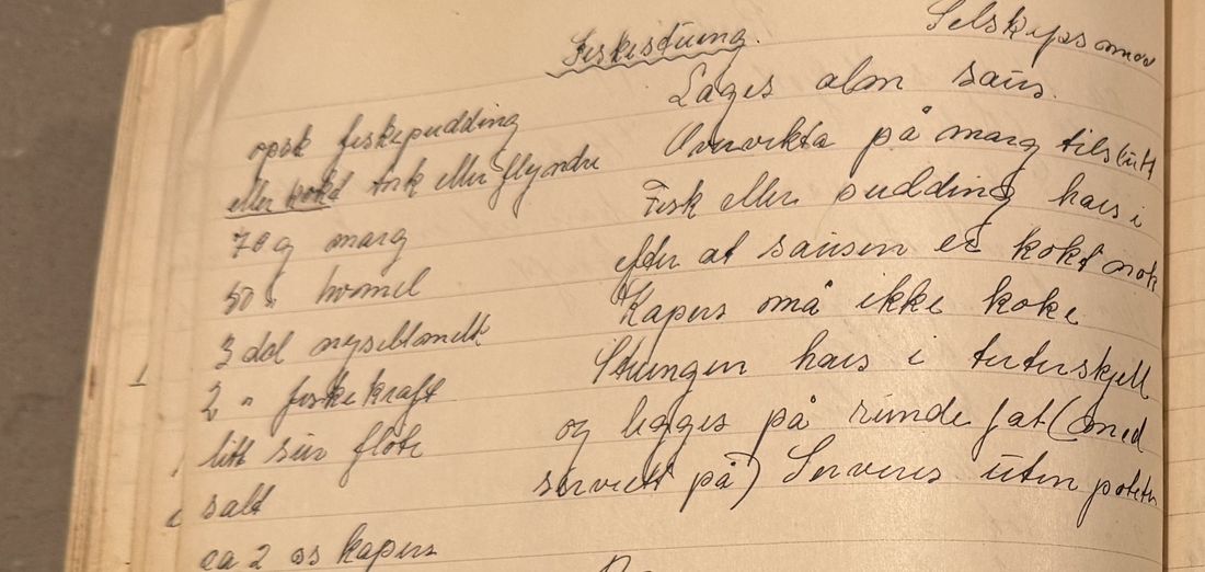 Fiskestuing., Mors egen skrift