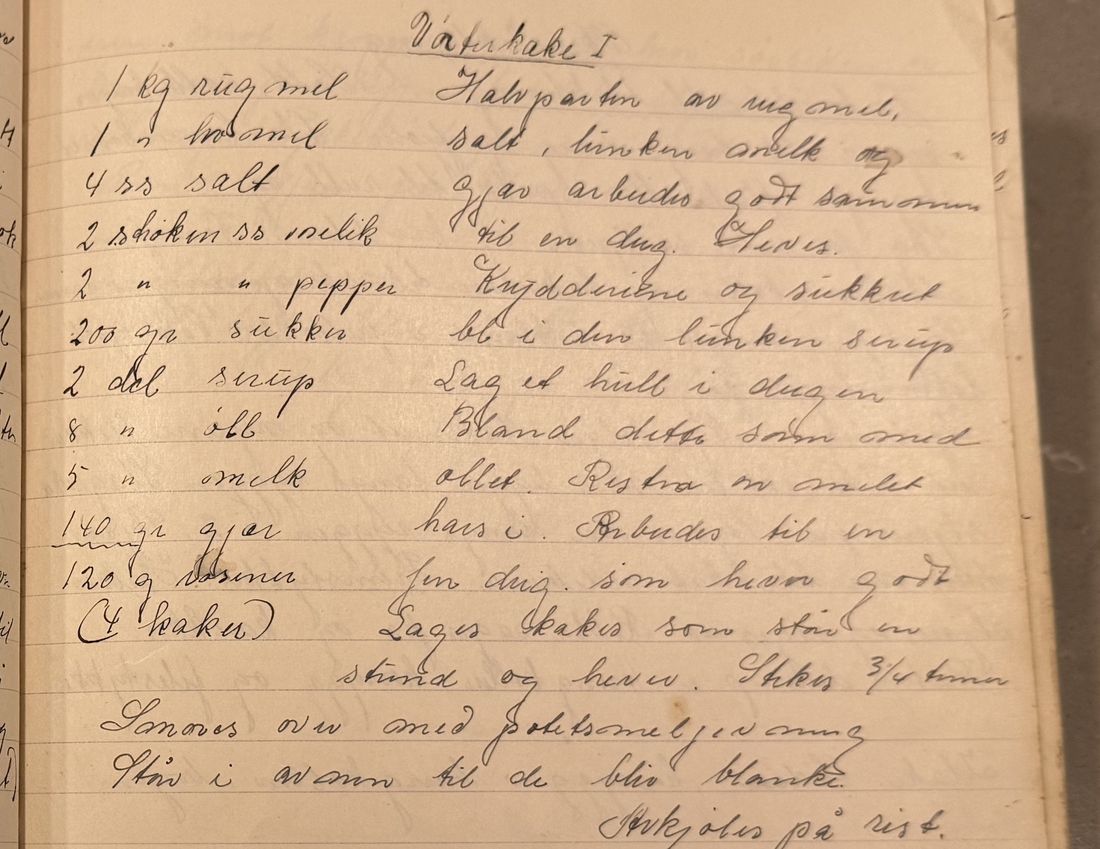 Vørterkake I, Mors egen skrift