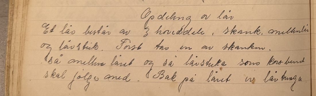 Opdeling av lår, Mors egen skrift