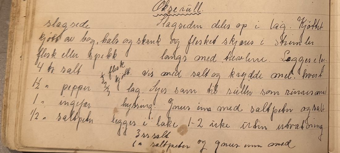 Okserull., Mors egen skrift