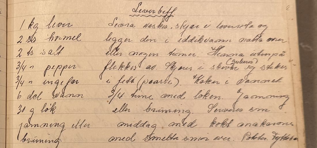 Leverbiff., Mors egen skrift