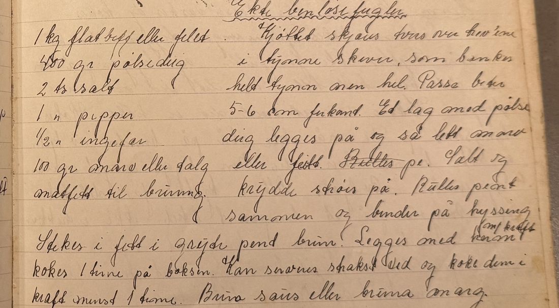 Ekte benløse fugler., Mors egen skrift