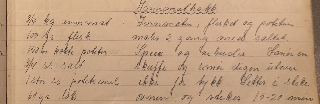 Innmathakk., Mors egen skrift