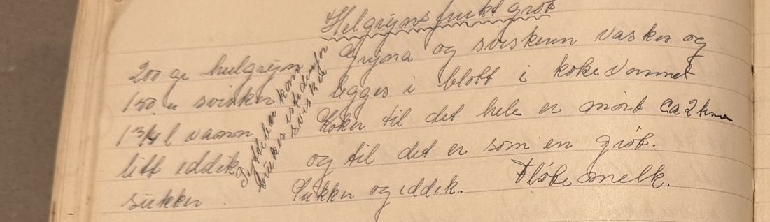 Helgryns frukt grøt, Mors egen skrift