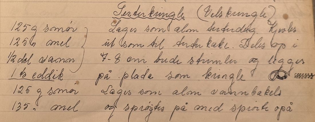 Sesterkringle (Velskringle), Mors egen skrift