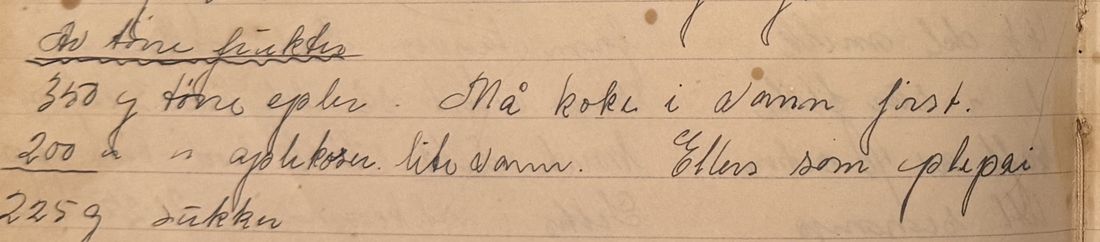 Av tøre frukter, Mors egen skrift