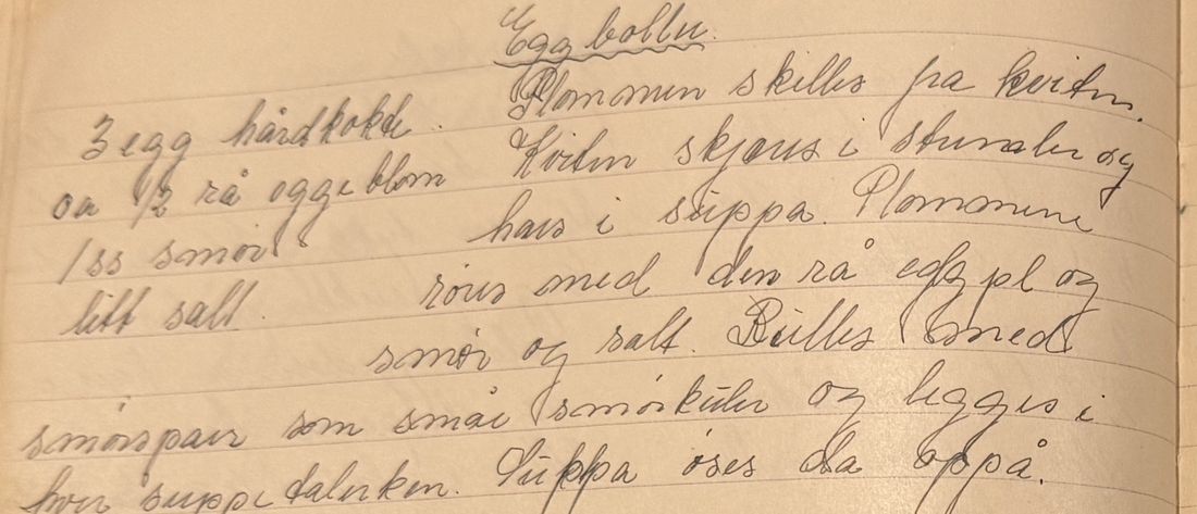Egg boller, Mors egen skrift