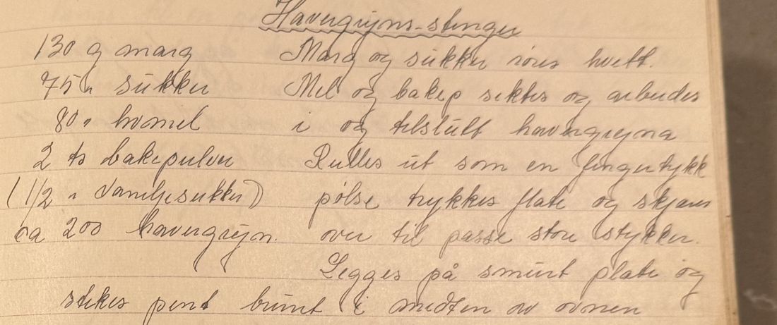 Havregryns-stenger, Mors egen skrift