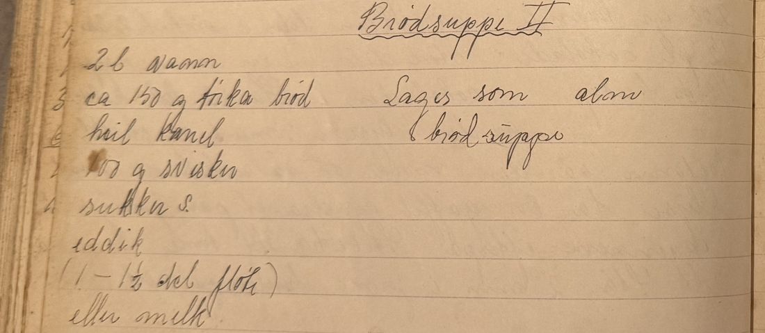 Brødsuppe II, Mors egen skrift