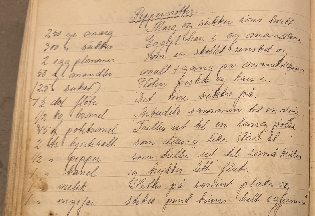 Peppernøtter, Mors egen skrift