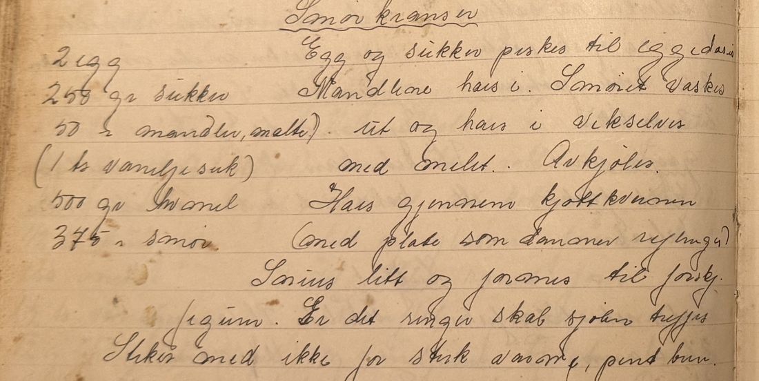 Smørkranser, Mors egen skrift