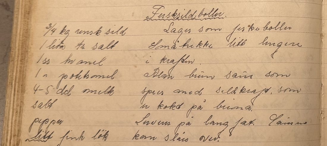 Fersksildboller, Mors egen skrift