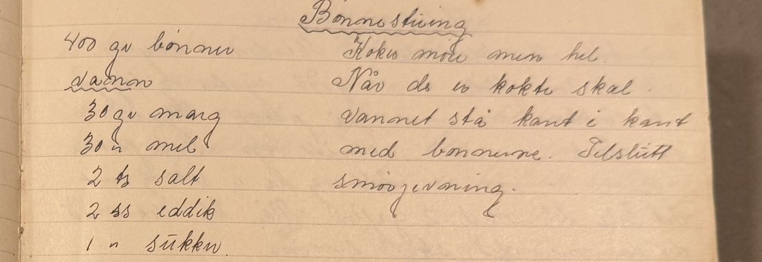 Bønnestuing, Mors egen skrift